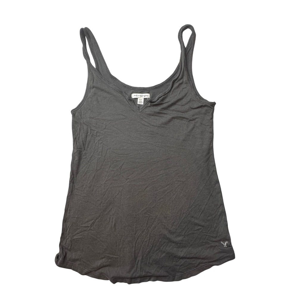 American Eagle Tank Top Women XS Grey Favorite Cami V-Notch Cotton Modal Basic